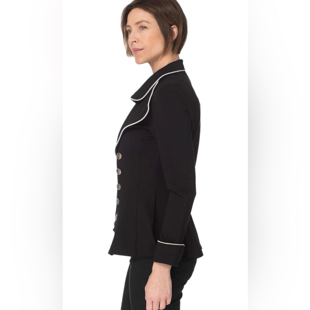 Joseph Ribkoff EUC Size 8 Amazing Classic Joseph Black Military Style Jacket - Picture 6 of 14
